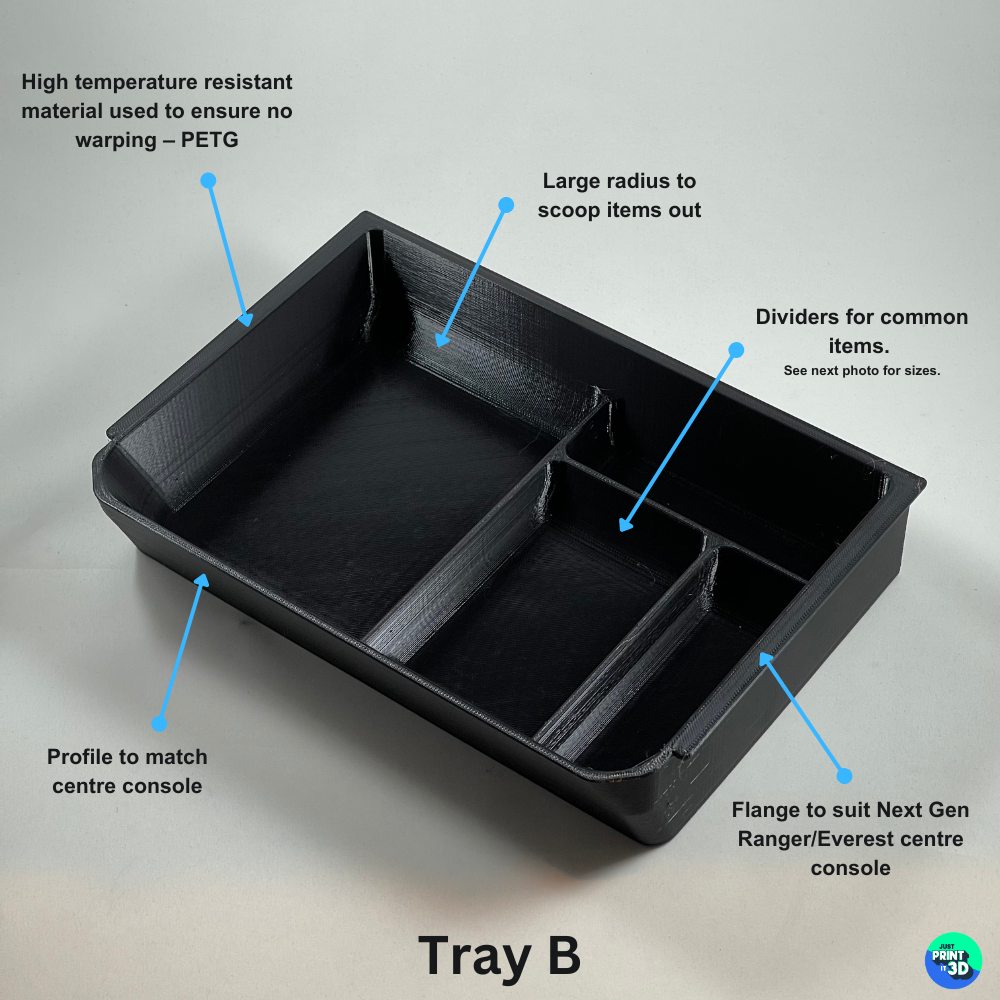 Next Gen Ford Ranger Everest Centre Console Tray