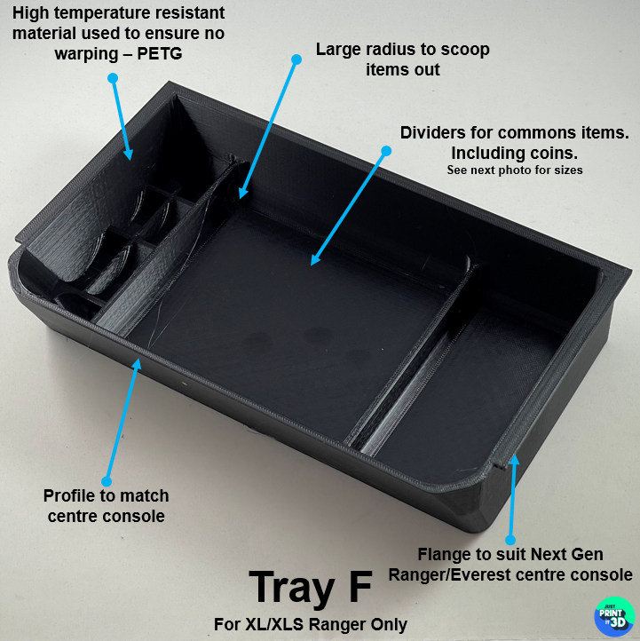 Next Gen Ford Ranger Everest Centre Console Tray